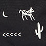 Yeehaw and Horse Black with White Embroidery